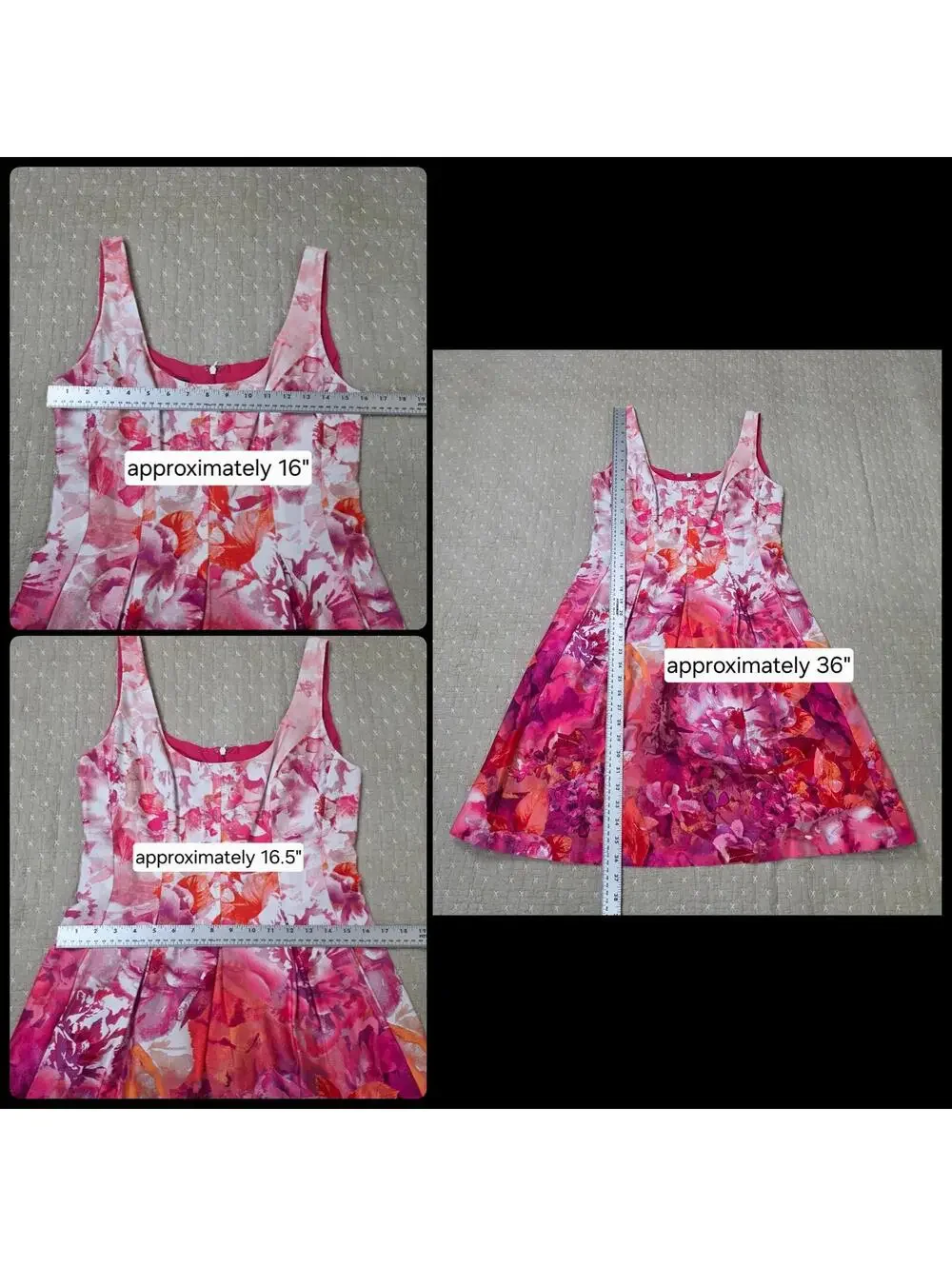 Nine West Fit and Flare Pink Floral Spring Dress sz 6